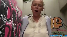 Chap nicely fucks seductive blonde in public place