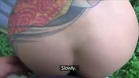 Fake agent fucks big-boobied MILF in the wood