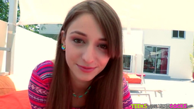 Big ramrod makes beautiful teen's pussy much wider