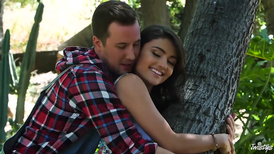 Cute babe Adria Rae fucking a horny dude in the woods