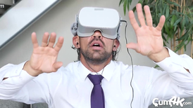 Bella Rose masturbating while looking at his dick