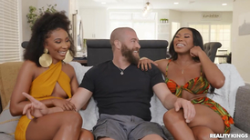MFF threesome with two black babes and Xander