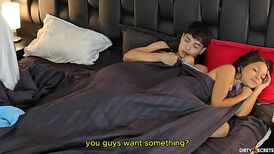 I SHARE A SOFA WITH MY STEPSISTER AND HER ,rage AND WE NAIL BEHIND HIS BACK IN THE SAME COUCH