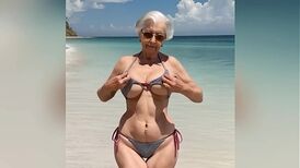 Grandma Showing her New  Bathing Suit with Dirtytalk.wrath rage the Crazy GILF Nude at the End | AI-generated