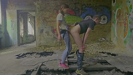 Anastasia fury Russian domination dame outdoor dangerous screw-festival in an deserted  pound with fucky-fucky toy wire on ultra-super-cute obedient rage Sasha Earth