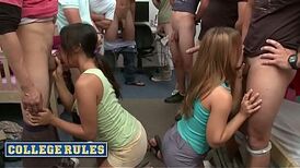 COLLEGE RULES anger-anger Killer School Ladies Turn A Dorm Bash Into A Challenge To Observe Who Gets The Most Facial Cumshot Cum Shot Dumps